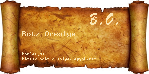 Botz Orsolya névjegykártya
